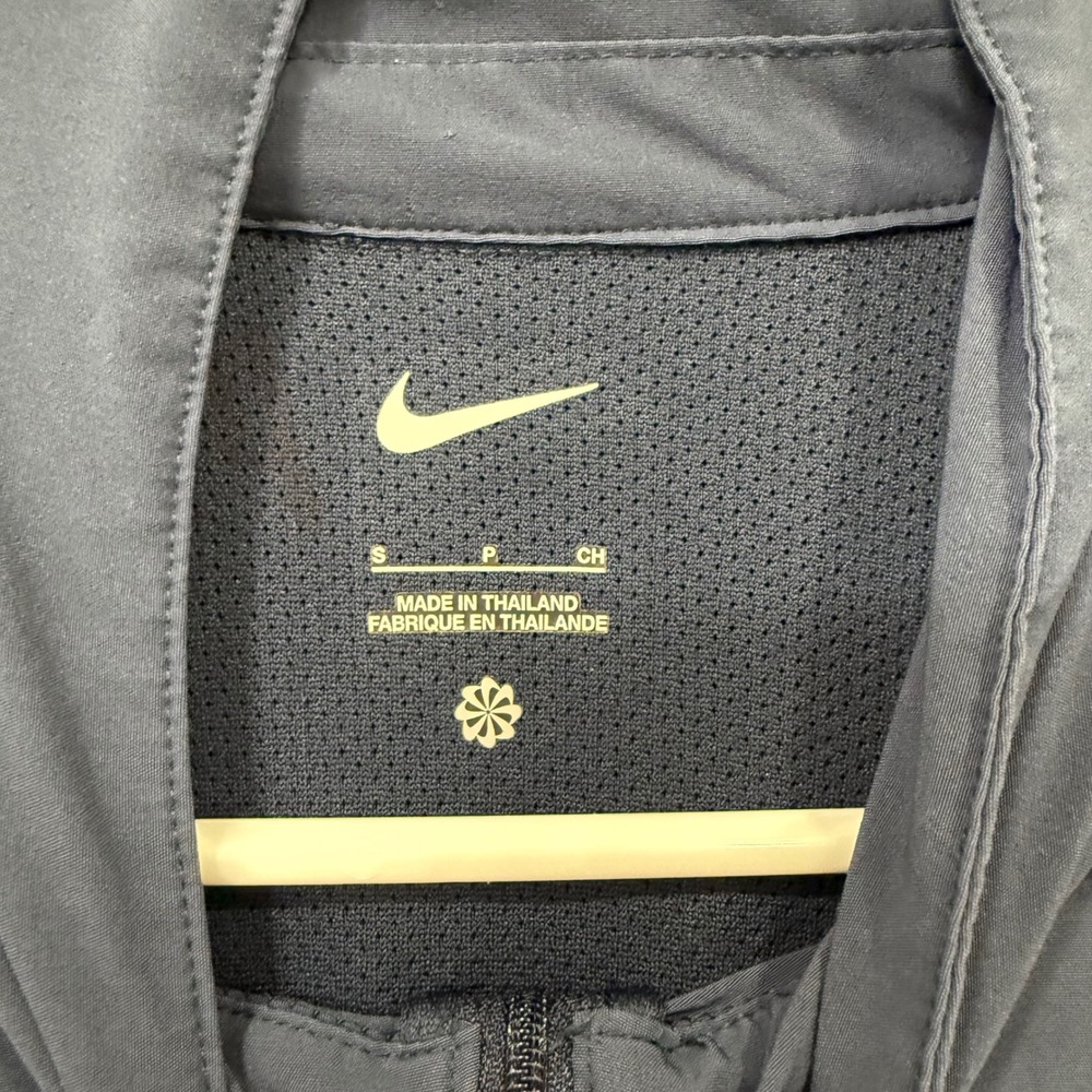Nike Mens Quarter Zip Windbreaker Navy Blue Tan Colorblock Pullover Small - Picture 4 of 8